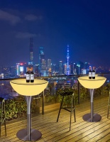 Стол светящийся круглый на металическом основании 60х60х56